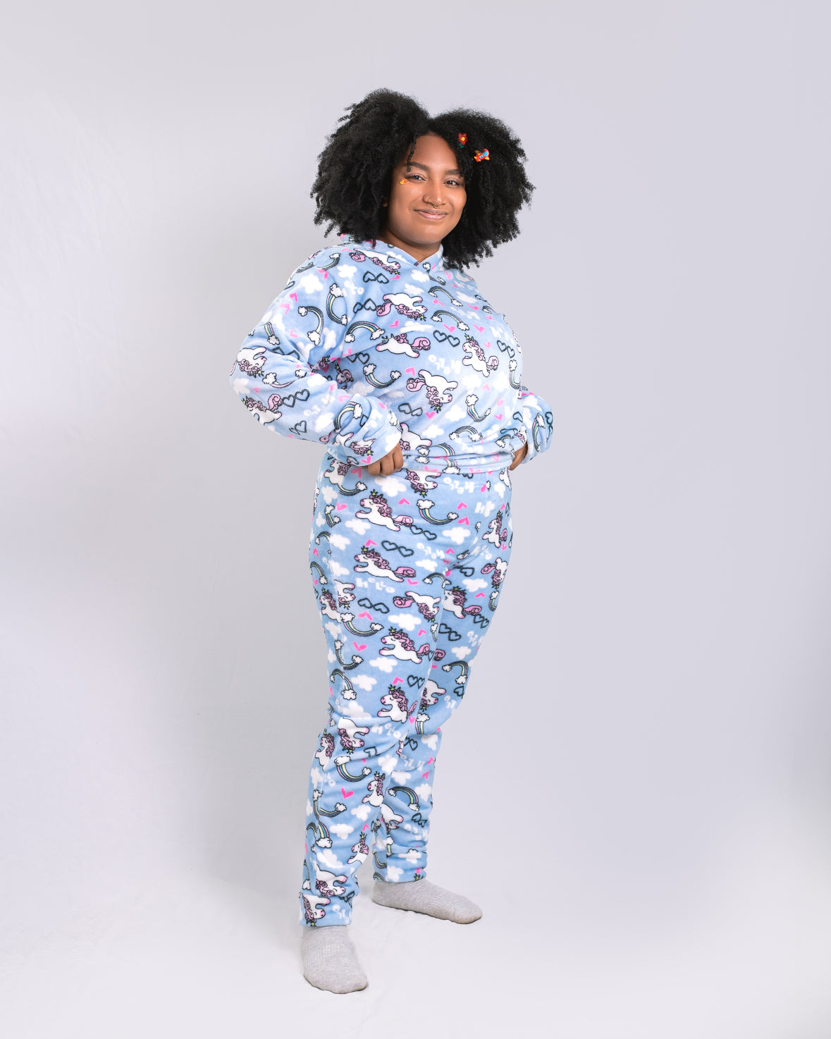 Pijama temática de dos piezas Unicornio Celeste