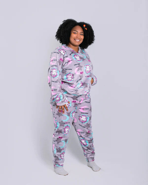 Pijama temática de dos piezas Unicornio Gris