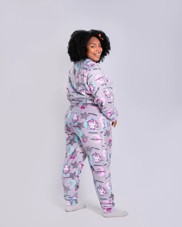 Pijama temática de dos piezas Unicornio Gris