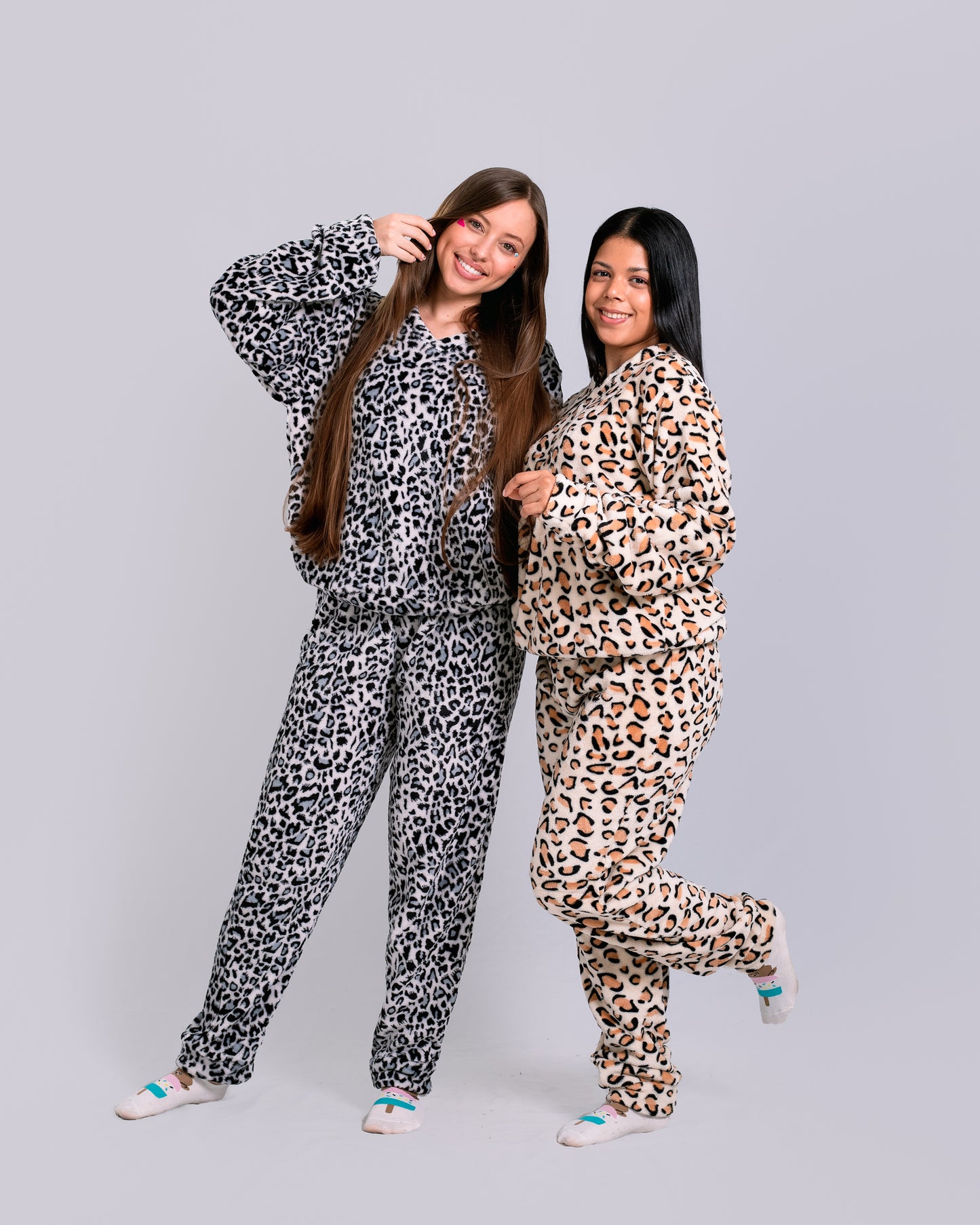 Pijama temática de dos piezas Animal Print Beige