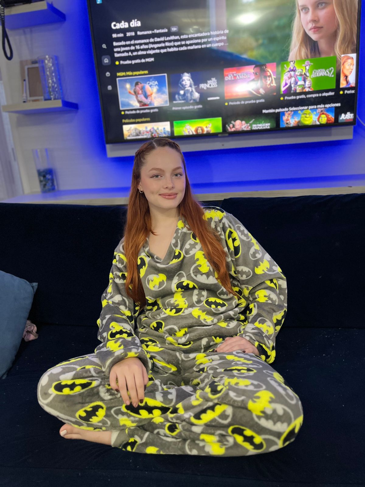 Pijama temática de dos piezas Batman gris