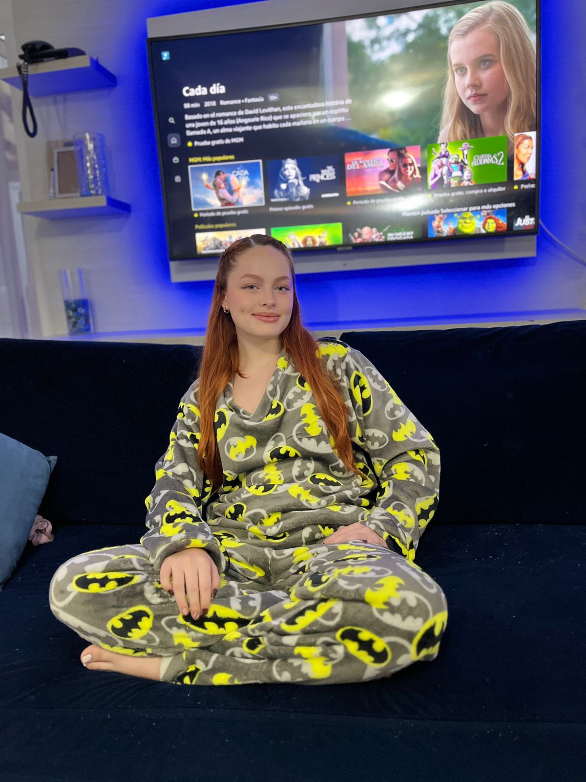 Pijama temática de dos piezas Batman gris