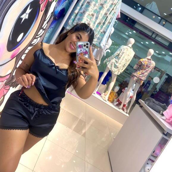 Pijama de seda de tiras negra