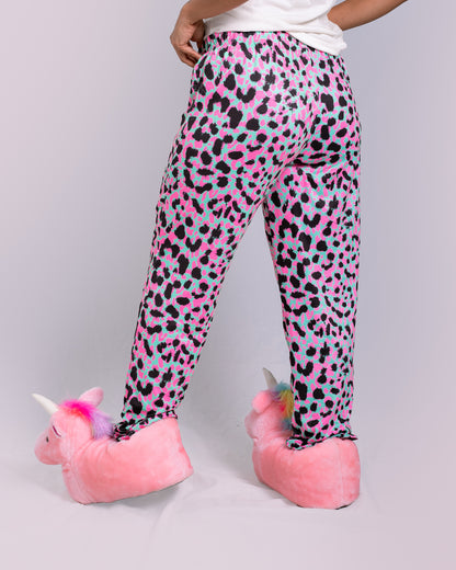 Pantalón de pijama temática Animal Print Rosado